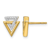 14k Polished Triangle Diamond Post Earrings - 2