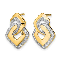 14k Polished Diamond Fancy Shaped Post Earrings
