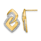 14k Polished Diamond Fancy Shaped Post Earrings