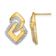 14k Polished Diamond Fancy Shaped Post Earrings