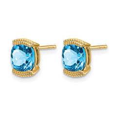 14k Blue Topaz Post Earrings