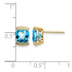 14k Blue Topaz Post Earrings