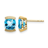 14k Blue Topaz Post Earrings