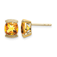 14k Citrine Post Earrings - 2