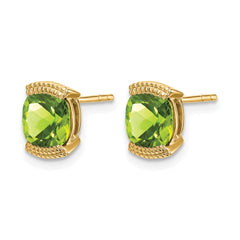14k Peridot Post Earrings - 2