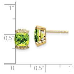 14k Peridot Post Earrings - 2