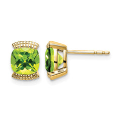 14k Peridot Post Earrings - 2