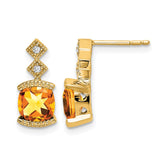 14k Citrine and Diamond Earrings - 2