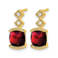 14k Garnet and Diamond Earrings - 3