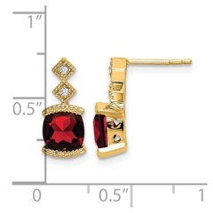 14k Garnet and Diamond Earrings - 3