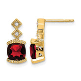 14k Garnet and Diamond Earrings - 3