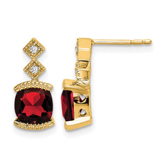 14k Garnet and Diamond Earrings - 3