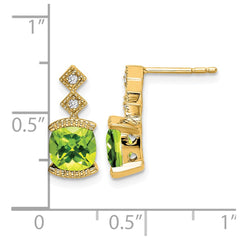 14k Peridot and Diamond Earrings