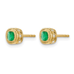 14k Emerald and Diamond Earrings - 4