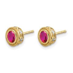 14k Ruby and Diamond Earrings - 4