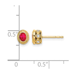 14k Ruby and Diamond Earrings - 4