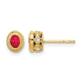 14k Ruby and Diamond Earrings - 4