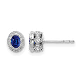 14k White Gold Sapphire and Diamond Earrings - 4