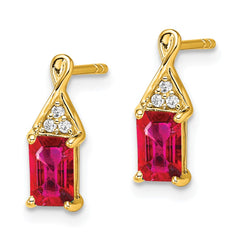 14k Ruby and Diamond Earrings