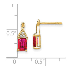 14k Ruby and Diamond Earrings