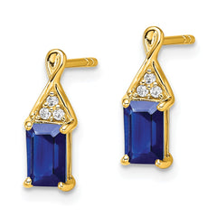 14k Sapphire and Diamond Earrings - 3