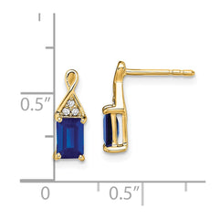 14k Sapphire and Diamond Earrings - 3