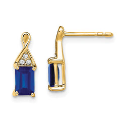 14k Sapphire and Diamond Earrings - 3