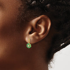 14k Emerald and Diamond Earrings - 2
