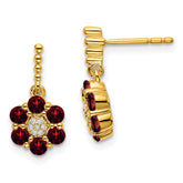 14k Garnet and Diamond Earrings - 2