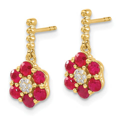 14k Ruby and Diamond Earrings - 2