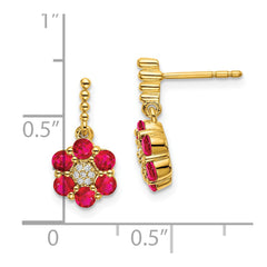 14k Ruby and Diamond Earrings - 2
