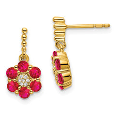 14k Ruby and Diamond Earrings - 2