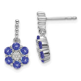 14k White Gold Tanzanite and Diamond Earrings - 2
