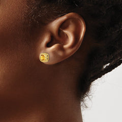 14k Cushion Citrine Earrings