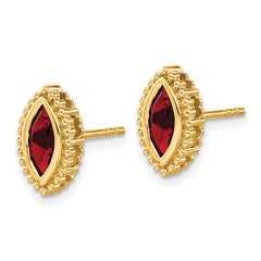 14k Marquise Garnet Post Earrings