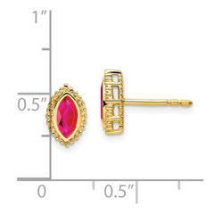 14k Marquise Ruby Post Earrings