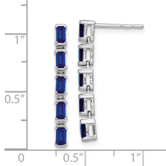 14k White Gold Sapphire 5-stone Dangle Earrings