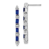 14k White Gold Sapphire and Diamond 4-stone Dangle Earrings