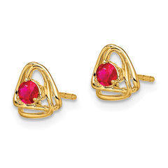 14k Amethyst Post Earrings - 2