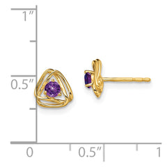 14k Amethyst Post Earrings - 2