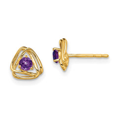 14k Amethyst Post Earrings - 2