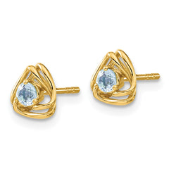 14k Blue Topaz Post Earrings - 2