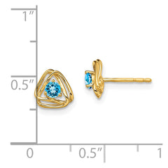14k Blue Topaz Post Earrings - 2
