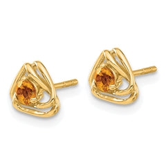 14k Citrine Post Earrings