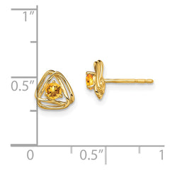 14k Citrine Post Earrings