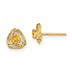 14k Citrine Post Earrings