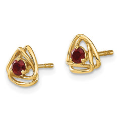 14k Garnet Post Earrings - 2