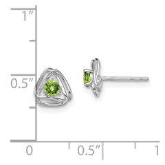 14k White Gold Peridot Post Earrings - 2