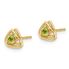 14k Peridot Post Earrings