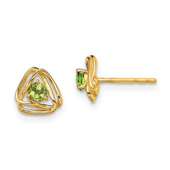 14k Peridot Post Earrings